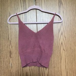 BRANDY MELVILLE PINK KNIT TANK TOP